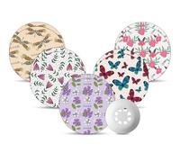 Amolyfe - Libre 3 fundas para sensores (paquete de 10) - A prueba de golpes con tapa dura, impermeable, transpirable, adhesivo médico, protección CGM de 14 días (flor)