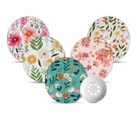 Amolyfe - Libre 3 fundas para sensores (paquete de 10) - A prueba de golpes con tapa dura, impermeable, transpirable, adhesivo médico, protección CGM de 14 días (flor G.)