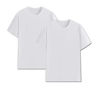 AMOMÍ Camiseta Hombre Pack de 2 Básica Manga Corta Cuello Redondo Camiseta atlética Transpirable Tela Ligera Verano Gimnasio Entrenamiento Correr (FR/ES, Letras, L, Regular, Regular, Blanco*2)