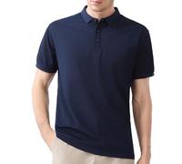 AMOMÍ Polo Hombre Pack de 2 Manga Corta Moda Sport Casual Transpirabilidad Absorción Humedad Ropa Deportiva Hombre Golf (FR/ES, Letras, XL, Regular, Regular, Marino)