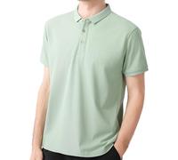 AMOMÍ Polo Hombre Pack de 2 Manga Corta Moda Sport Casual Transpirabilidad Absorción Humedad Ropa Deportiva Hombre Golf (FR/ES, Letras, XXL, Regular, Regular, Verde Claro)