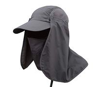 AMOMYDOG Gorro Pescador, Sombrero Pescador Protección Solar 360°UPF 50, Gorra Sombrero de Pesca Rápido Seco Transpirable Desmontable para la Actividades al Aire Libre Hombres Mujeres (Gris Oscuro)