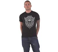 Amon Amarth Camiseta gris Skull Band Logo Nuevo Oficial Hombre Negro Talla L