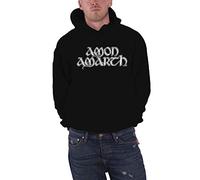 Amon Amarth Capucha Gris Skull Band Logo Nuevo Oficial De Los Hombres Negro Size XL