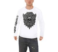 Amon Amarth T Shirt Gris Skull Nuevo Oficial De Los Hombres Blanco Long Sleeve Size XL