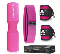 Amonax AMONAX Almohadilla Barra Gimnasio para Hip Thrust, Protector Barra Gimnasio con Acolchado Grueso De Espuma, Almohadilla Sentadillas Y Entrenamiento De Fuerza (Rosa Set Combinado 3 en 1)