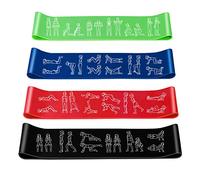 AMONAX AMONAX Bandas Elasticas Fitness, Cintas Elasticas Fitness Látex Natural con 4 Niveles Ejercicios en Piernas, Glúteos y Brazos, 4 Bandas Resistencia para Yoga, Pilates, Crossfit, Estiramientos