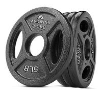 Amonax discos pesas, 2,5kg, 5kg, 10kg discos mancuernas para barras olimpicos 50mm, discos de pesas metálicas para levantamiento y empuje de cadera, placas de hierro fundido para gimnasio en casa