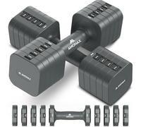 Amonax Kit de Mancuernas Ajustables 5 en 1, Juego de Pesas 1kg/2kg/3kg/4kg/5kg para Mujer y Hombre, Set de Pesas para Gimnasio en Casa, Dumbbell Set para Fitness y Entrenamiento de Fuerza