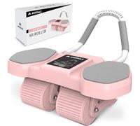 Amonax - Rodillo de rueda para abdominales con alfombrilla grande para ejercitar abdominales, doble rueda con modos de entrenamiento de fuerza dual en el gimnasio en casa