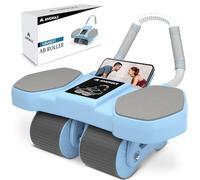 Amonax Rodillo Abdominales, Rueda Abdominal Cuatro Ruedas con Soporte para Codos, Ab Roller con Rebote Automático para Abdominales en Casa, Rodillo Fitness para Hombre y Mujer en Gimnasio en Casa