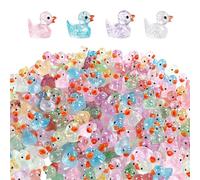 AMONENZ 120 Piezas Patitos Pequeños, Mini Patitos, Mini Patos de Resina, Adorables y Divertidas, para Decorar Escritorios, Coches y Casas de Muñecas