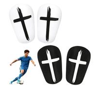 AMONENZ 2 Pares Mini Espinilleras Futbol, 10 x 6 cm Caneleiras Futebol Criança, Patrón Cruzado Espinilleras para Fútbol-Infantil, Ideales para Fútbol, Tenis y Protección de Piernas