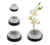 AMONENZ 4 Piezas Plata Pin Arreglo Floral, 4 Tamaños D34+D40+D50+D60 Arreglos Florales Redondos, Base Acero Inoxidable Flower Arreglo Bases, para Hogar, Floristería, Oficina y Salón de Té