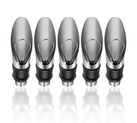 AMONENZ 5 Piezas Vertedor Vino, Antigoteo Vino con Tapón de Vino, Escanciador de Vino de Acero Inoxidable, Seguro y Libre de Contaminación, Duradero, para Verter Vino