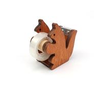 AMONENZ Dispensador Cinta Adhesiva, Dispensador Cinta de Madera, Forma de Ardilla Dispensadores de Cinta de Embalaje, con Cinta Transparente, para Rollo de Cinta de 23 mm de Ancho