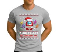Among Christmas Us | Ugly Christmas Christmas - Camiseta para hombre, gris, S