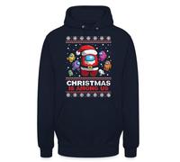 Among Christmas Us | Ugly Christmas Sweater Navidad Sudadera con capucha, azul marino, XXL