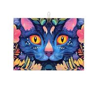 Among The Blue Cat Flowers - Tapete grande de microfibra para escurrir platos, reutilizable, lavable, para accesorios de cocina, 18 x 24 pulgadas