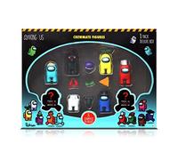 Among Us Crewmate Figures - Paquete de 8 cajas de lujo, mercancía oficial, figura coleccionable perfecta, regalo para fanáticos del juego (rosa)