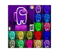 Among Us Night Light for Kids,3D Illusion Table Lamp 16 Colors Changed with Remote Control, Game USB Charge LED Light for Children Gift Bedroom Decor