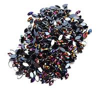 AMONIDA 1000 Uds. Cristales de Cristal de Diamantes de Imitación para Decoración Artesanal Adecuados para Ropa y Accesorios (09 AB negro)