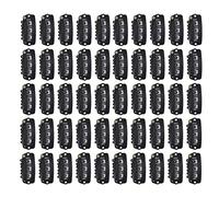 AMONIDA 50 Clips para Extensiones de Cabello con 6 Dientes, Clips para Peluca, Pasadores de Acero Inoxidable en Forma de U con Negro de 2,8 Cm, Ideales para Tejer