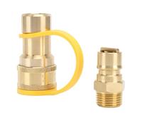 AMONIDA Accesorios de Conexión Rápida de Gas de 1/2 Pulgada, Conectores de Latón Duraderos para Sistemas de Gas Natural de Baja Presión en Vehículos Recreativos, Remolques y Furgonetas - Kit de 3