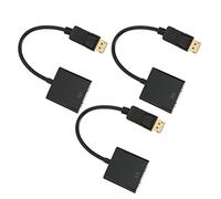 AMONIDA Adaptador DisplayPort a VGA, Adaptador DP a VGA 1920x1080 Conexión Segura de 3 Piezas para Computadora Portátil