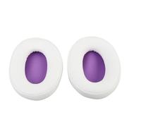 AMONIDA Almohadillas para Auriculares, Aislamiento Acústico Suave y Cómodo para ATH-M50X M40X M30X, 2 uds., Cojines de Repuesto (Blanco Púrpura)