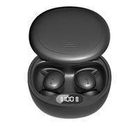 AMONIDA Auriculares Ligeros para Dormir, Auriculares Inalámbricos Bluetooth con Bloqueo de Ruido, para Dormir con Estuche de Carga y Pantalla Digital, Ideales para (Black)