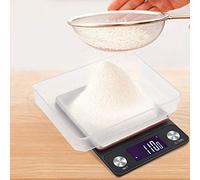 AMONIDA Báscula Electrónica Multifuncional, Balanza de Cocina de Alta Precisión de 5kg y 0,1g para Hornear, Material de Acero Inoxidable