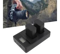 AMONIDA Batería NP FW50 de 1850mAh, Paquete de 2 con Cargador USB Dual LCD para ZV-E10 A6400 A7 A7R A6500 A6000 A5100 A5000 RX10 NEX Series