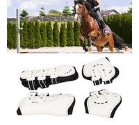 AMONIDA Botas de Tendón Delanteras de Caballo Transpirables, Ajustables para Saltar, Actividades Rigurosas, Paquete de 2, Color Blanco (Medio)