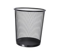AMONIDA Bote de Basura Redondo de Malla Metálica, Práctico Contenedor de Basura para Sala de Estar, Baño, Oficina, Cesta de Abierta Resistente (BLACK)