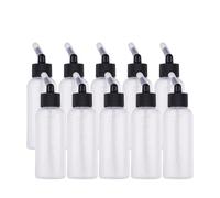 AMONIDA Botella de Pintura para Aerógrafo de 65 Ml, Frascos de Plástico Vacíos Duraderos con Bolas de Acero para una Mezcla Eficiente, Juego de 10 Piezas para Artistas, Material PP de (PP (polímero