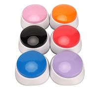 AMONIDA Botones para Hablar de Perro, Juego de 6 Zumbadores de Grabación de Voz de Calidad para Entrenamiento y Comunicación de Mascotas, ABS Duradero, Naranja, Azul, Rojo, Rosa, Morado y Negro
