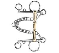AMONIDA Broca Pelham de Acero Inoxidable, Accesorio Duradero de Doble Articulación para Montar a Caballo, 4 Cm/1,6 Pulgadas, Hermoso Conector de Latón de Silicona