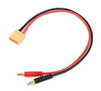 AMONIDA Cable Adaptador de Enchufe Banana de 30cm XT90 a 4mm, Adaptador de Cable de Silicona 14AWG, de Conectores Chapado en Oro, Ideal para Cargador de Batería LiPo B6, Coche RC, Avión y Barco