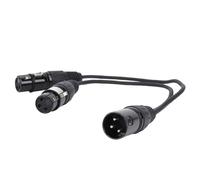 AMONIDA Cable Divisor en Y XLR de 3 Pines, Cable Combinador de Micrófono Macho a 2 Hembra, 1,6 Pies, Conexión XLR Equilibrada con Alta Densidad, Ideal para Consolas de Mezcla, Cámaras Y Altavoces