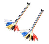 AMONIDA Cables de Salto con Pinza de Cocodrilo de 20 Cm, Cables de Puente Macho/Hembra para Conexiones de Circuitos Fáciles, Ideales para Experimentos de Placas de Prototipos y Proyectos de Bricolaje