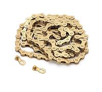 AMONIDA Cadena de Bicicleta de 12 Velocidades, Acero Al Carbono Ligero, 126 Eslabones para Bicicletas de Montaña y de Carretera (Oro titanio)