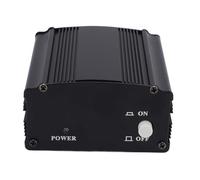 AMONIDA Caja de Fuente de Alimentación Fantasma de 48 V con Adaptador para una Calidad de Sonido Clara en Grabación de Música, Construcción Totalmente Metálica, Reduce el Ruido