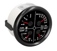 AMONIDA Calibre de 85 Mm 4 en 1 con Función Impermeable | Acero inoxidable duradero, Vidrio antivaho, Pantalla precisa, Fácil instalación, Compatible con varios vehículos