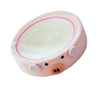 AMONIDA Cama Rascadora para Gatos, Cama de Salón Duradera de Sisal de Primera Calidad para Afilar Garras de Gatos, Tamaño 39cm de Diámetro (Cerdito)