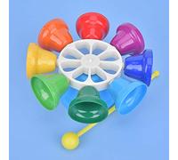 AMONIDA Campanas de Mano de 8 Tonos, Instrumento Musical de Color Arcoíris para Niños con Palos de Plástico, Desarrolla Habilidades de Coordinación e Inteligencia Musical