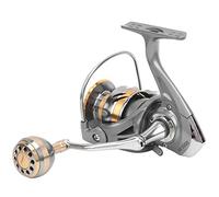AMONIDA Carrete Giratorio con Carrete con Faldón Metálico de Gran Capacidad para Pesca en Mar y Pesca en Roca - Construcción de Metal Duradera (AR5000)