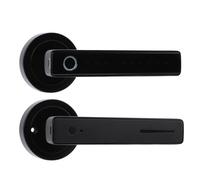 AMONIDA Cerradura de Manija de Puerta con Teclado de Huella Dactilar, Seguro Inteligente para Dormitorio, Hogar, Oficina, Aleación de Zinc, 1 Paquete