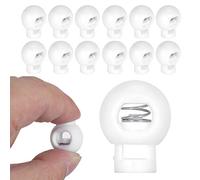 AMONIDA Cerraduras de Cable con Forma de Bola de Alta Resistencia, 300 Uds., con Clip de Resorte para Varias Cuerdas, para Equipaje y Mochilas, Nailon (WHITE)