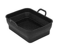 AMONIDA Cesta de Freidora de Silicona, Revestimiento Antiadherente Duradero para Freír Al Aire, Accesorios de Cocina, 20x15,5 Cm (BLACK)